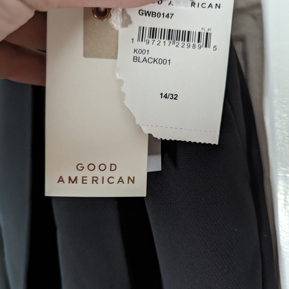 NWT Good American Wide Leg Bonded Trousers Size 14 - Picture 6 of 6